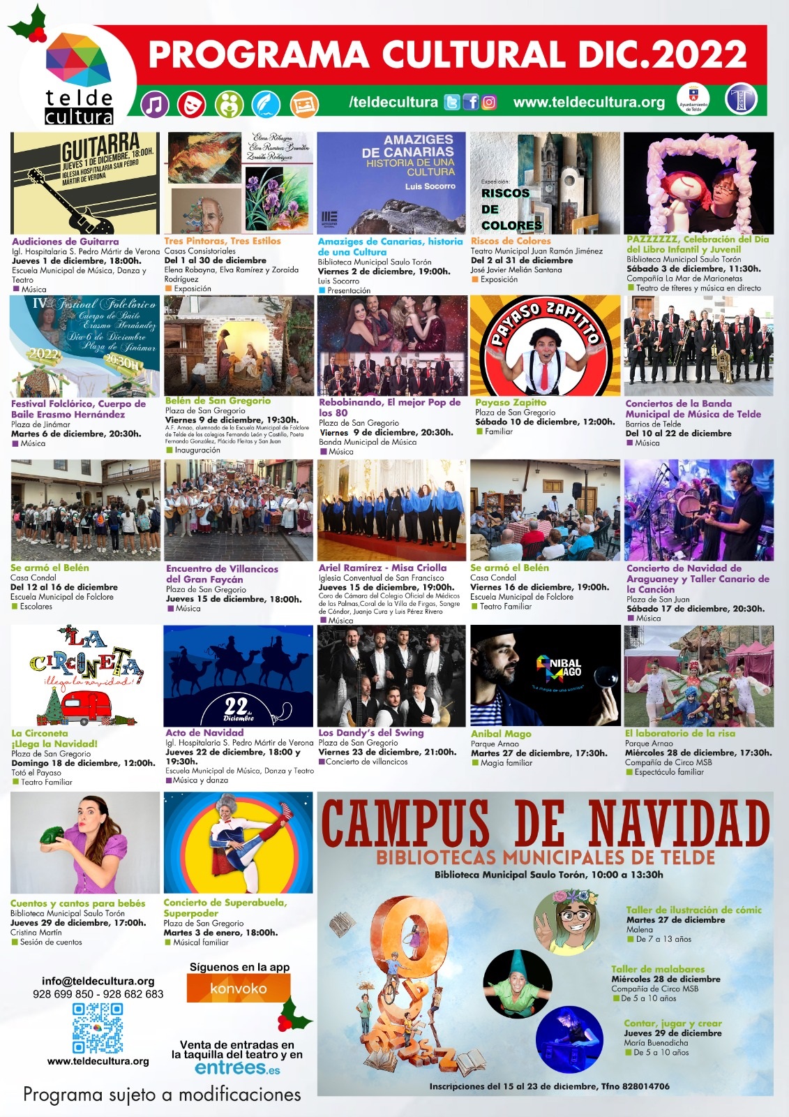 Programación Cultural diciembre 2022