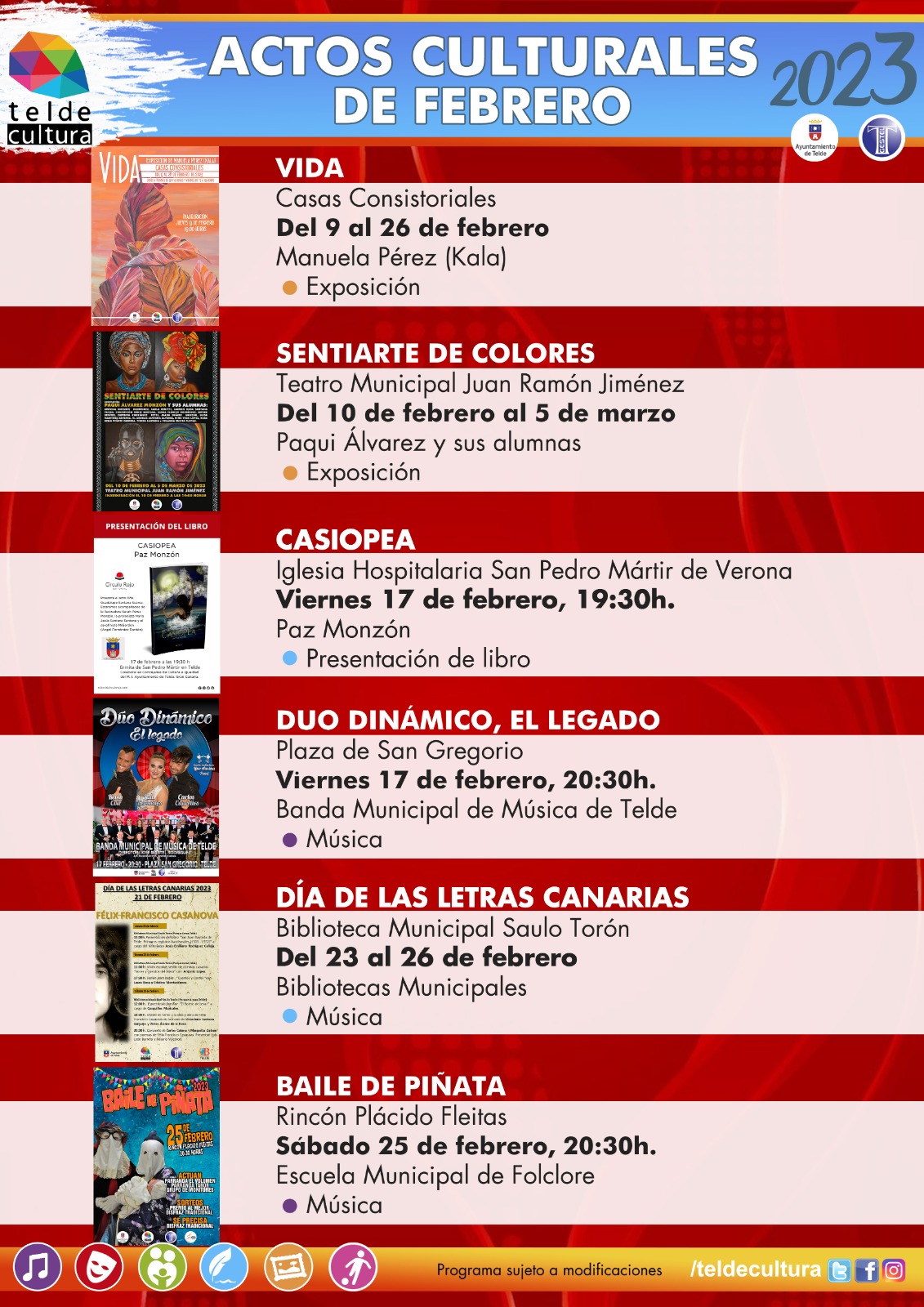 Actos Culturales de Febrero 2023