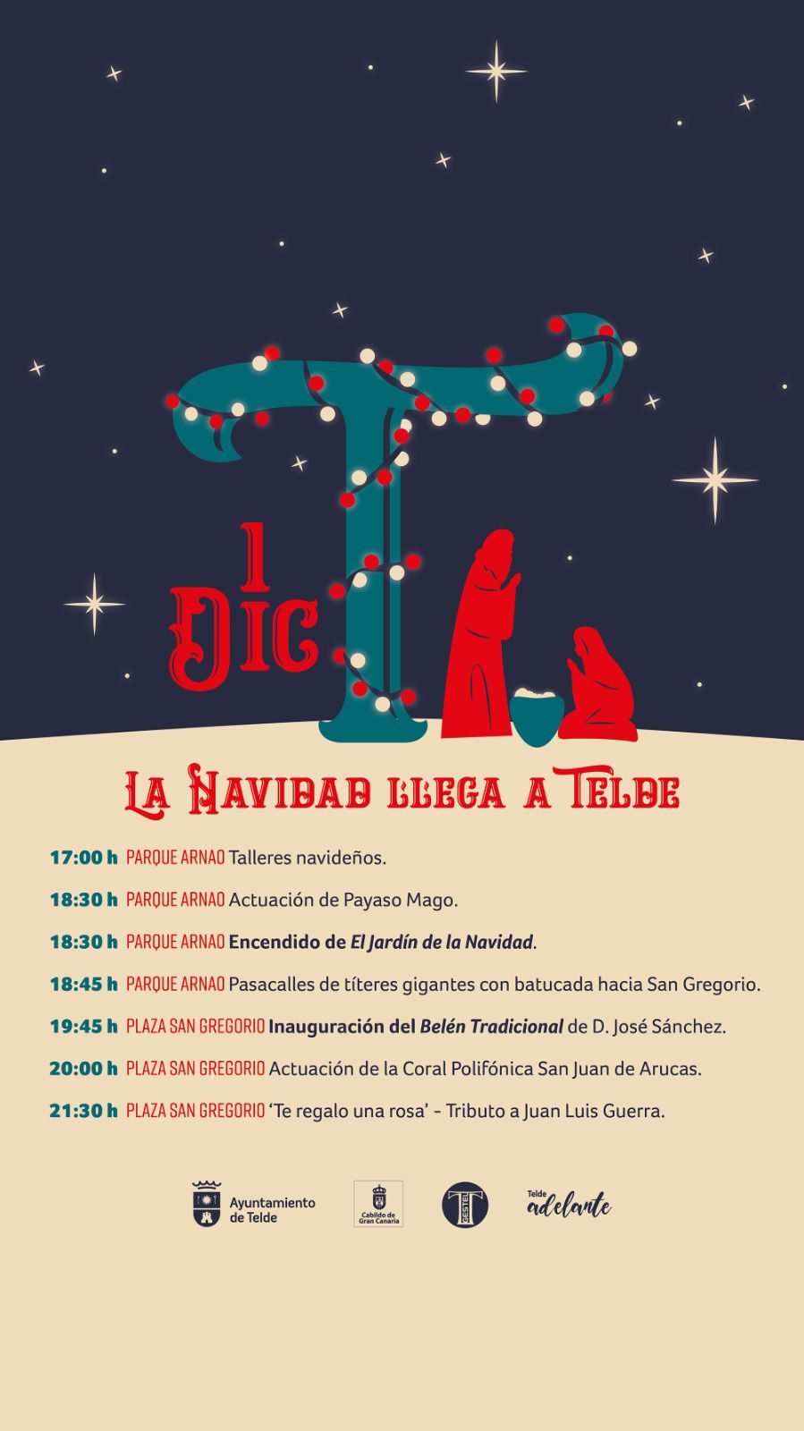 La Navidad llega a Telde. Programación día 1 de diciembre.