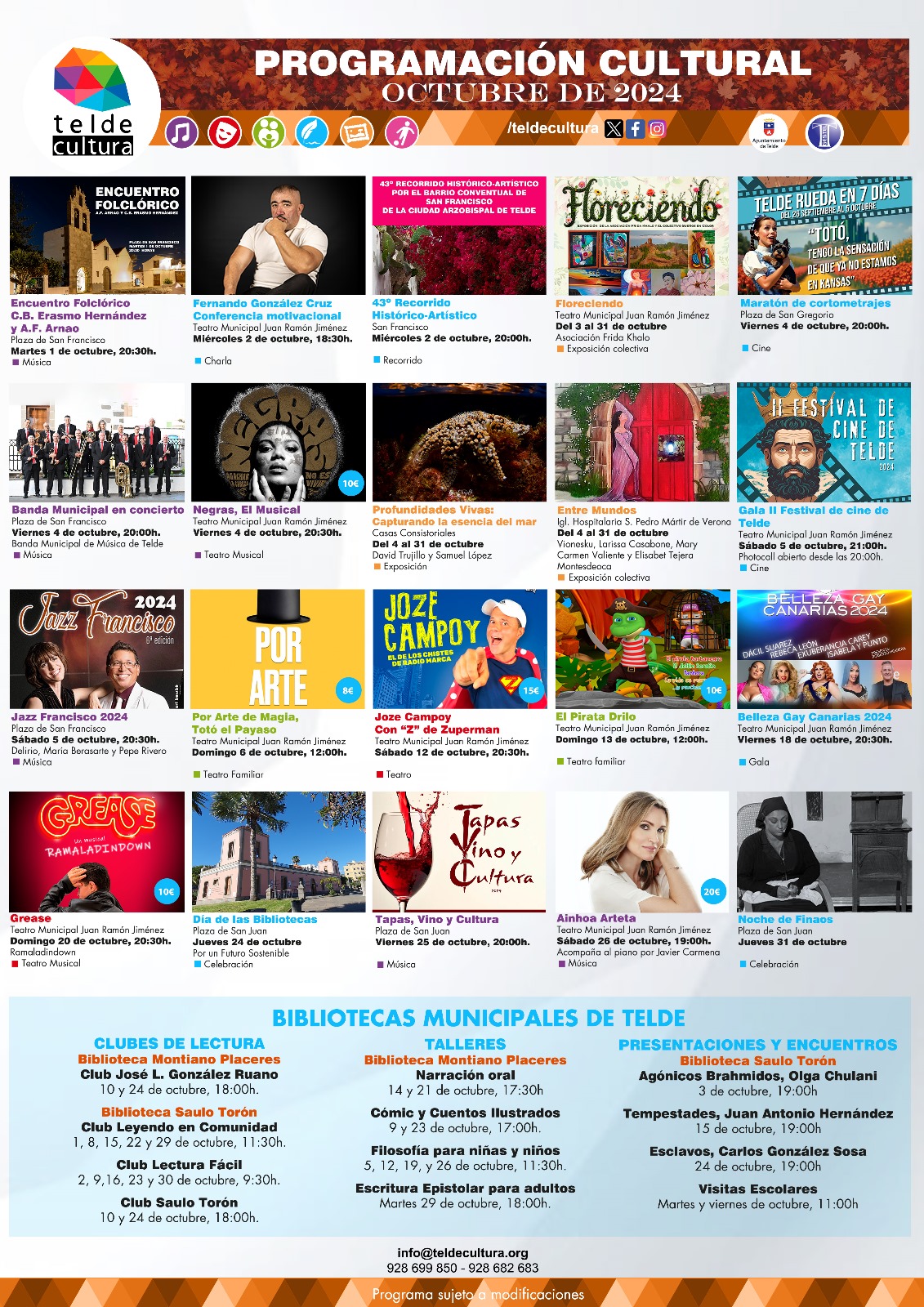 Programación Cultural de Telde - Octubre 2024