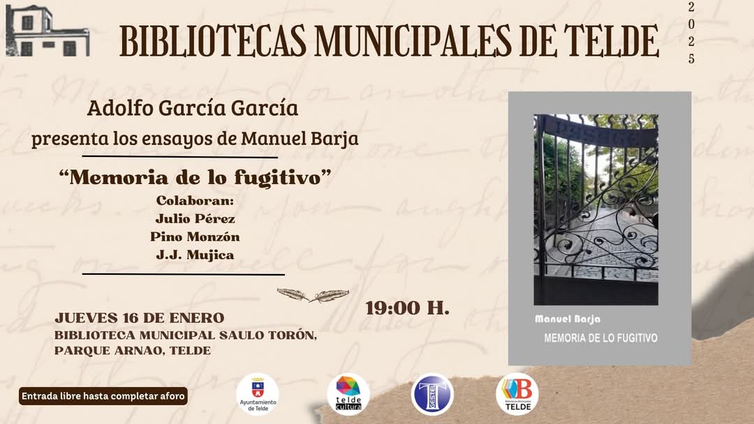 Presentación de Los Ensayos de Manuel Barja a cargo de Adolfo García García.