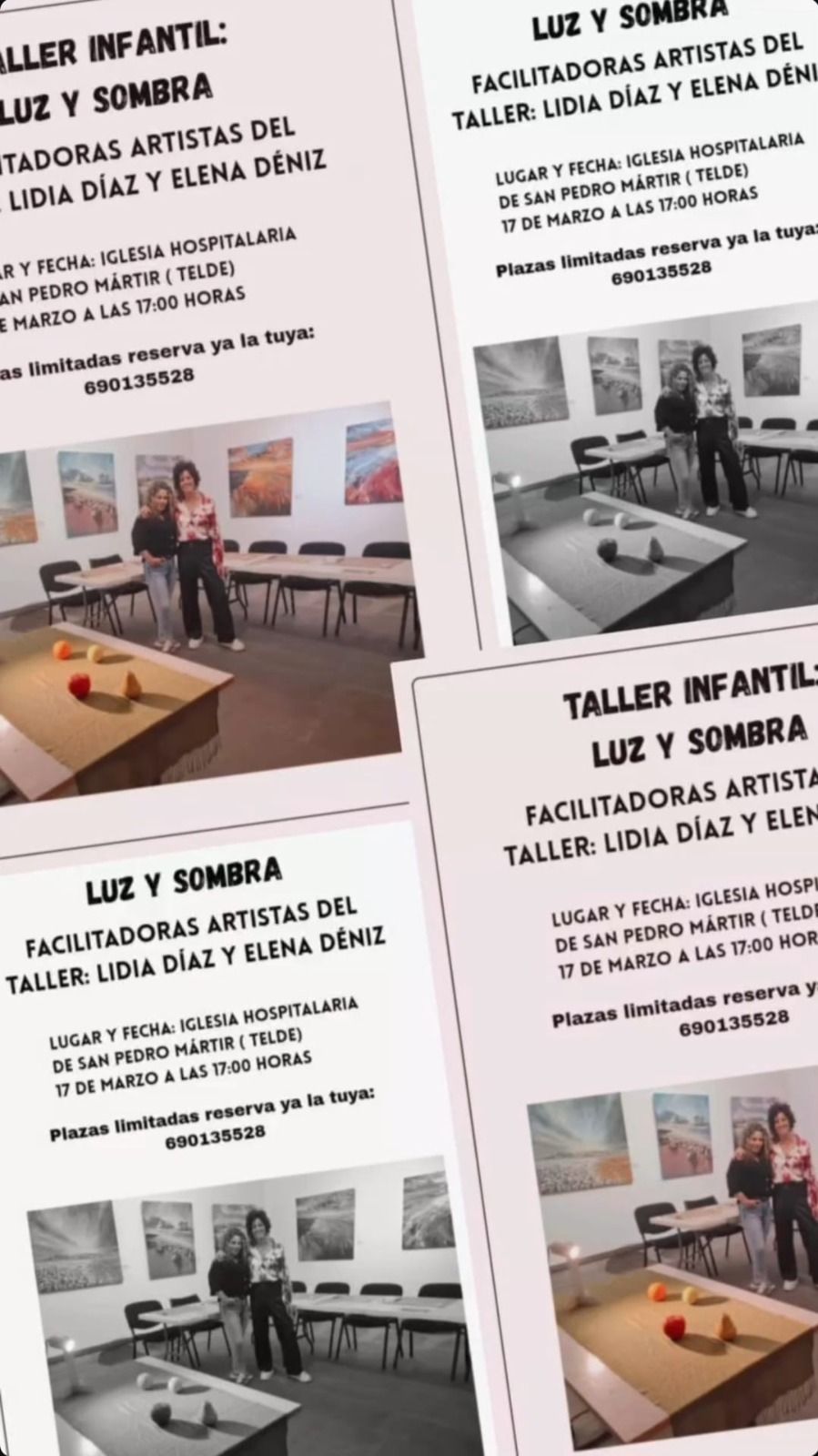 Taller infantil “Luz y Sombra”, impartido por Lidia Díaz y Elena Déniz.