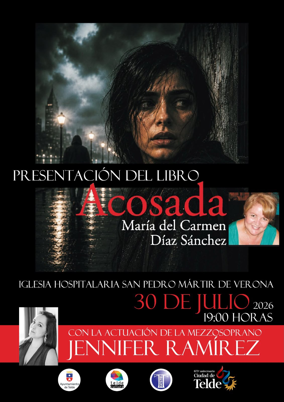 La escritora María del Carmen Díaz Sánchez presenta en Telde su tercera novela, Acosada
